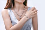 Hadskiss Jewelry Set for Women, Necklace Dangle Earrings Bracelet Set, White Gold Plated Jewelry Set with White AAA Cubic Zirconia, Allergy Free Wedding Party Jewelry for Bridal Bridesmaid - Image 6
